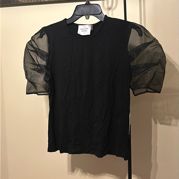 HYACINTH HOUSE

Black Tulle Sleeve Darby Blouse - Picture 6 of 11